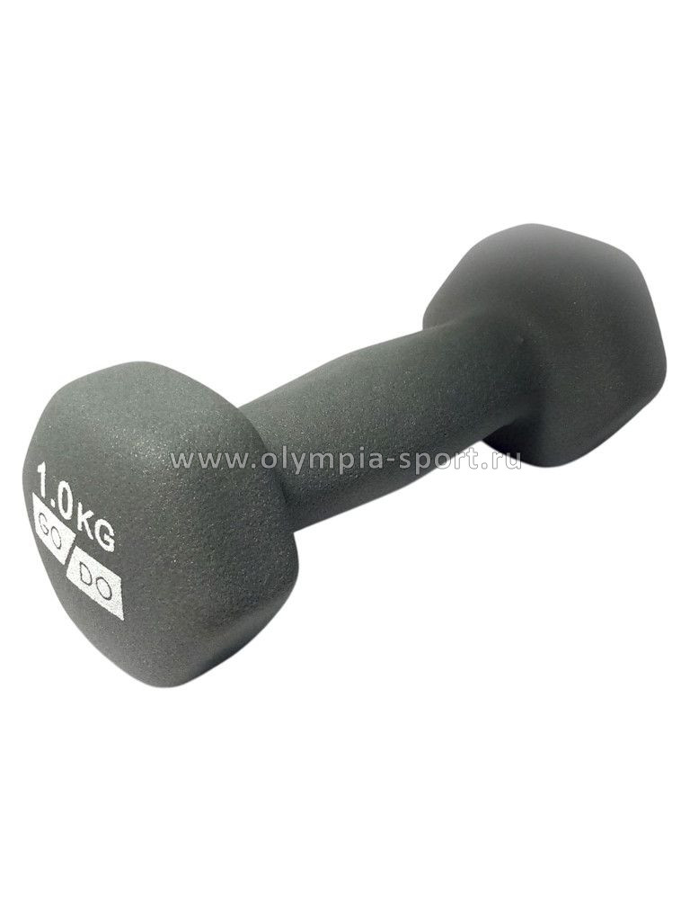 Гантель GO DO в виниловой матовой неопрен. обол. Вес 1 кг