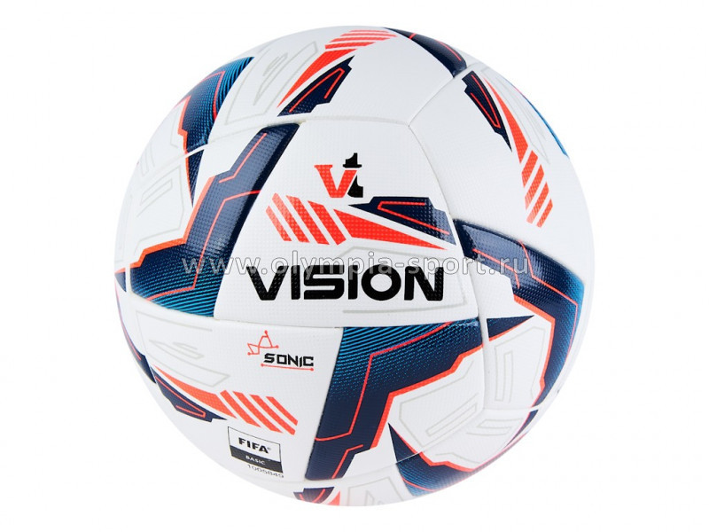 Мяч футбольный VISION Sonic р.5, FIFA Basic, PU, бело-синий