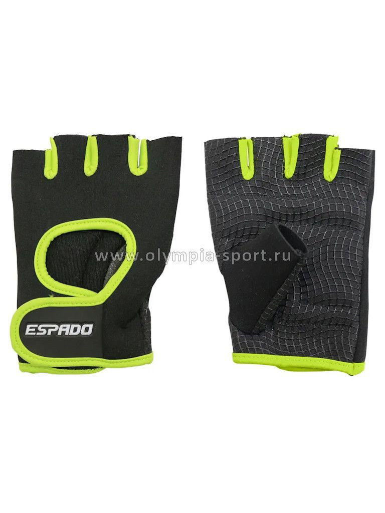 Перчатки для фитнеса Espado ESD001 цв.черно-зеленый