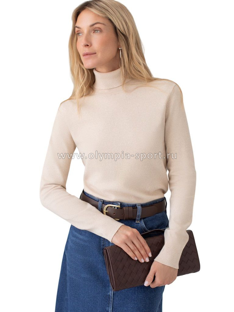 Свитер женский Vilatte D34.197 бежевый меланж