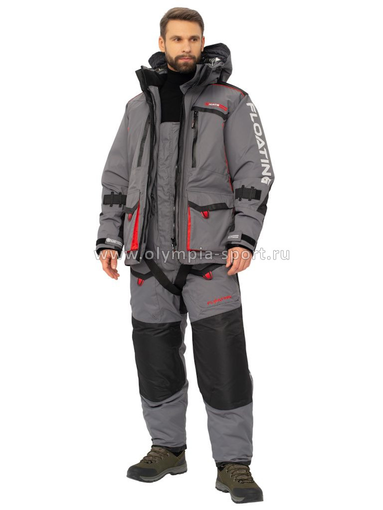 Костюм зимний Huntsman Siberia Floating плавающий цв.серый/черн. (тк.Breathable) 52-54/182
